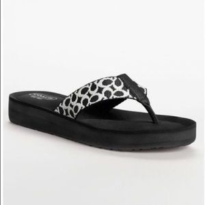 Coach Black Flip Flop Sandals